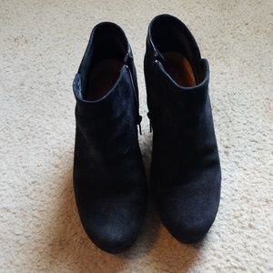 Black suede booties